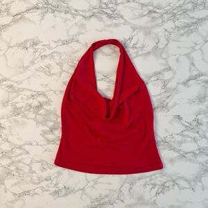 Twik (Simons) Red Halter Neck Top